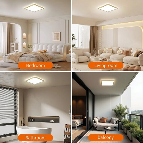 Brilagi - LED kúpeľňové svietidlo ULTRA SLIM LED/24W/230V 42x42 cm zlaté IP54