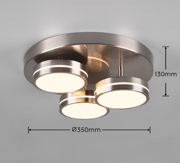 Trio - LED stmievateľné stropné svietidlo FRANKLIN 3xLED/8,5W/230V pr. 35 cm chróm