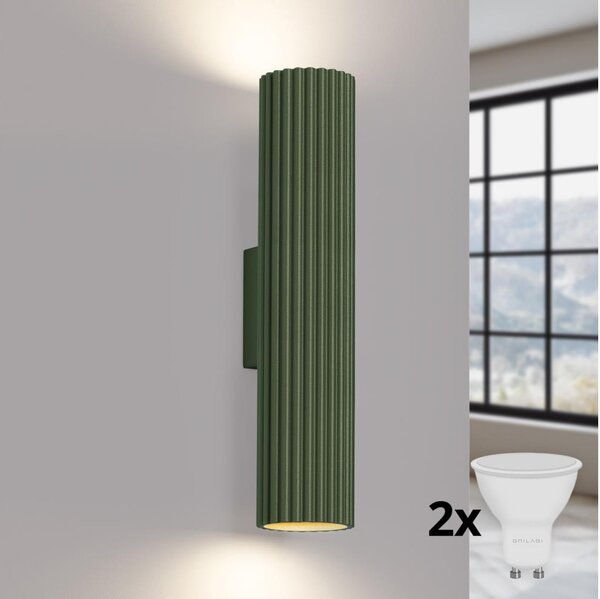 Brilagi - LED nástenné svietidlo CRESTO 2xGU10/10W/230V 30 cm zelené