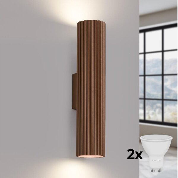 Brilagi - LED nástenné svietidlo CRESTO 2xGU10/10W/230V 30 cm hnedá