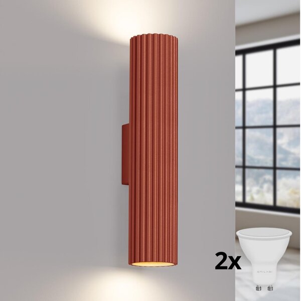 Brilagi - LED nástenné svietidlo CRESTO 2xGU10/10W/230V 30 cm červené