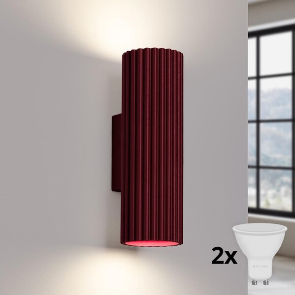 Brilagi - LED nástenné svietidlo CRESTO 2xGU10/10W/230V 20 cm bordová