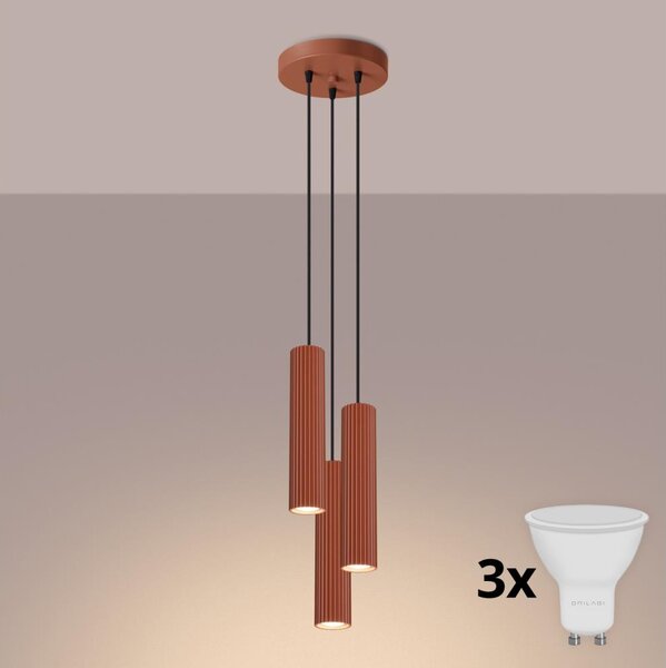 Brilagi - LED luster na lanku CRESTO 3xGU10/10W/230V červený