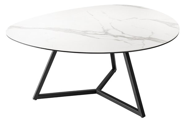 Keramický konferenčný stolík Paquita 90 cm biely mramor