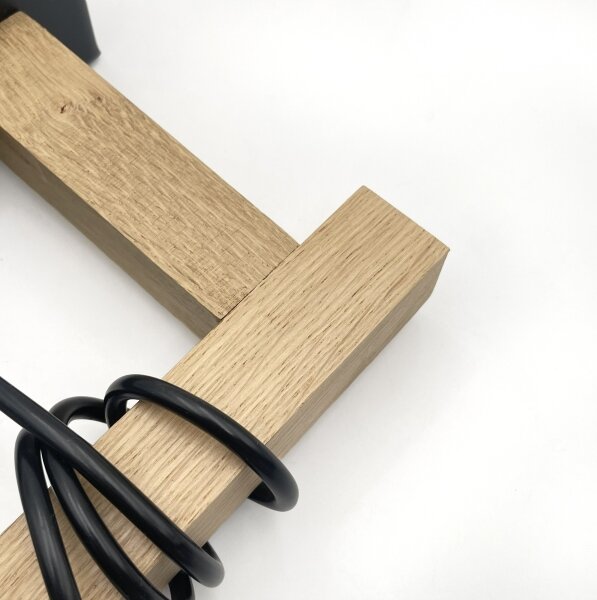 Závesný luster LEANDRA na lanku 1xE27/15W/230V dub/čierna