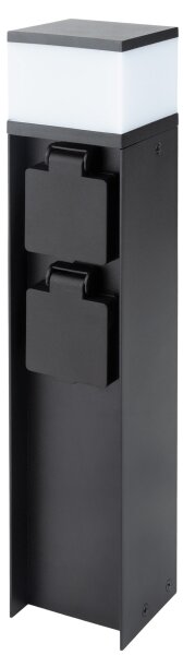 Brilagi - Vonkajšia lampa s 2 zásuvkami SCHUKO 1xG9/11W/230V IP44 čierna