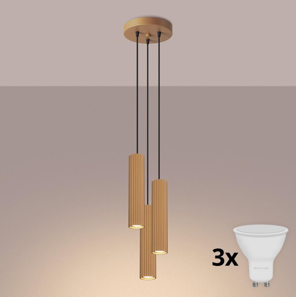 Brilagi - LED závesný luster na lanku CRESTO 3xGU10/10W/230V zlatý