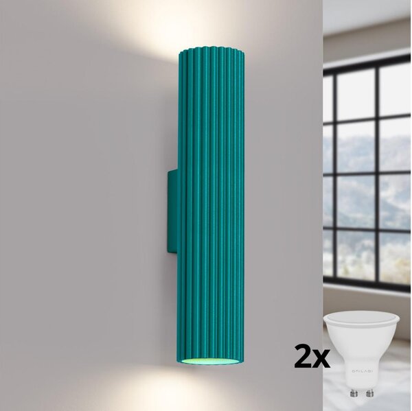 Brilagi - LED nástenné svietidlo CRESTO 2xGU10/10W/230V 30 cm tyrkysové