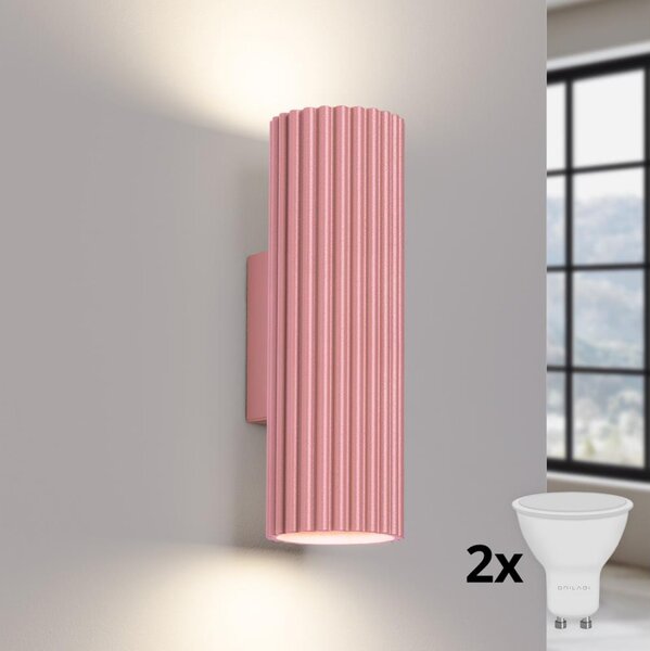 Brilagi - LED nástenné svietidlo CRESTO 2xGU10/10W/230V 20 cm ružové