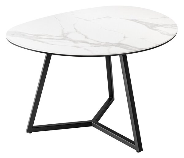 Keramický konferenčný stolík Paquita 70 cm biely mramor