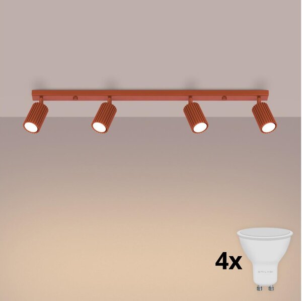 Brilagi - LED bodové svietidlo CRESTO 4xGU10/10W/230V červené