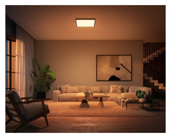 Philips - LED stmievateľné stropné svietidlo Hue AURELLE LED/39W/230V 60x60 cm čierna