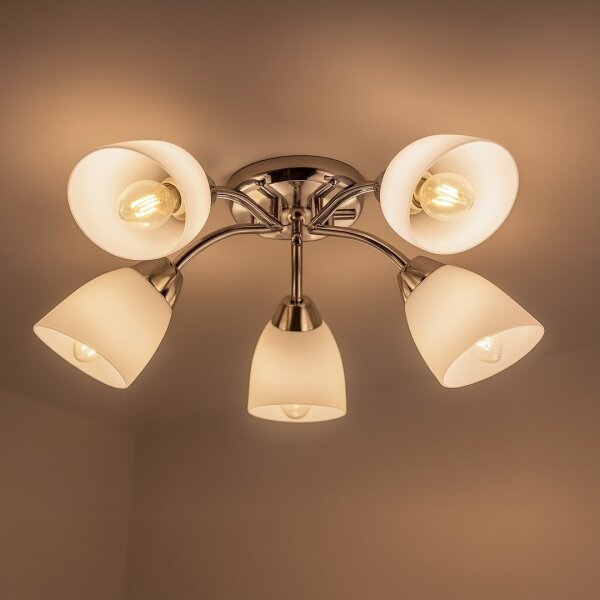 Prisadený luster PORTOS 5xE14/10W/230V lesklý chróm