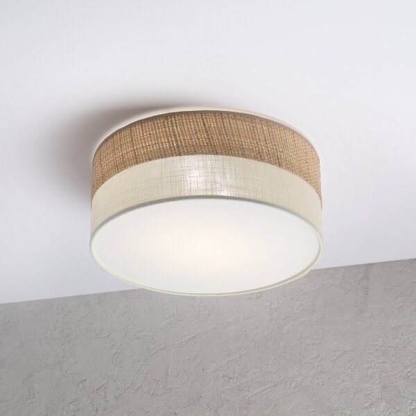 Stropné svietidlo SIRJA DOUBLE BOHO 2xE14/15W/230V, priemer 35 cm, béžové/krémové