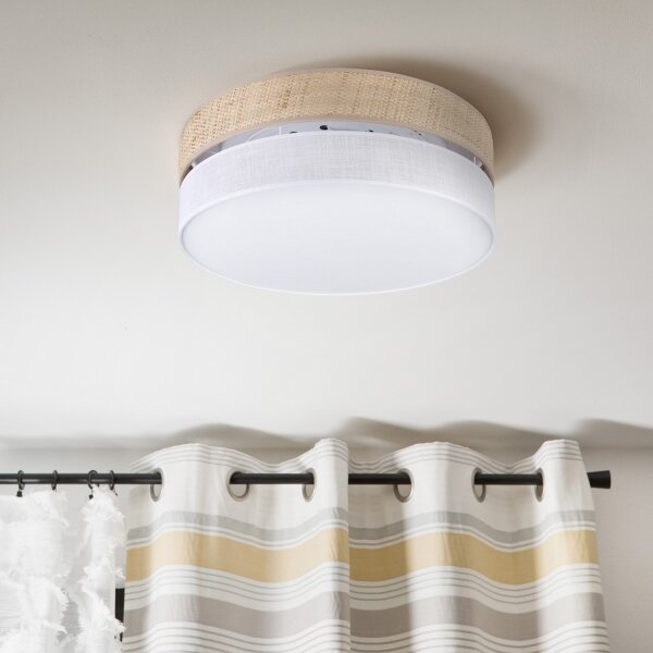 Stropné svietidlo SIRJA BOHO 2xE27/15W/230V priemer 45 cm béžová/biela