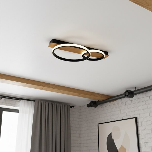 LED stropné svietidlo ROWENA LED/14W/230V čierna/hnedá