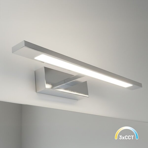 LED kúpeľňové osvetlenie na zrkadlo KLIMT LED/8W/230V 3000/4000/6000K 40 cm IP44 lesklý chróm
