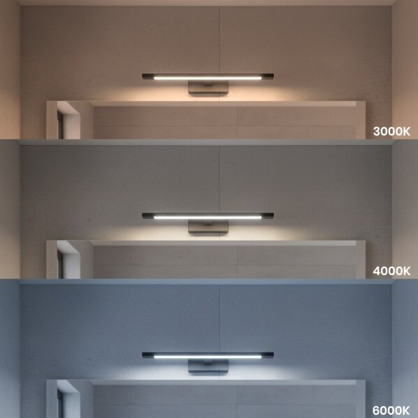 LED osvetlenie zrkadla do kúpeľne KLIMT LED/8W/230V 3000/4000/6000K 40 cm IP44 čierna