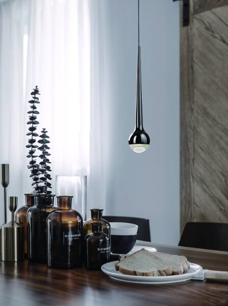 Open Design OR80261 - LED luster na lankách CAPPI LED/5W/230V čierny chróm