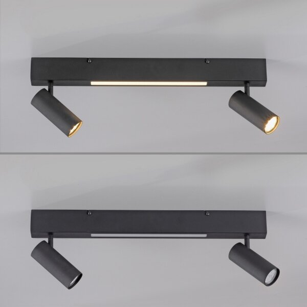 Schöner Wohnen 11793-18 - LED bodové svietidlo DANTE 2xGU10/10W+LED/7,2W čierna