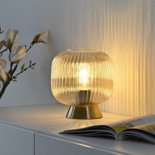 Schöner Wohnen 13573-27 - Stolná lampa NAMI 1xE27/25W/230V zlatá/béžová