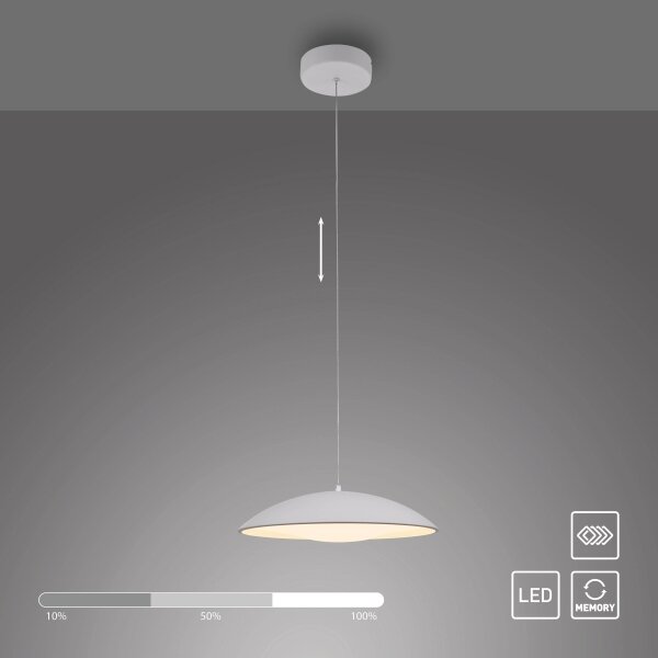 Schöner Wohnen 14606-16 -LED stmievateľný luster na lanku LENTE LED/17W/230V pr.40cm biela