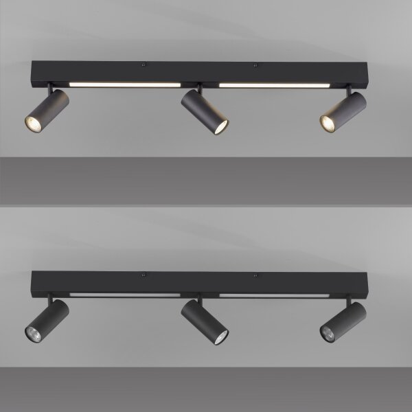 Schöner Wohnen 11794-18 - LED bodové svietidlo DANTE 3xGU10/10W+LED/14,4W čierne