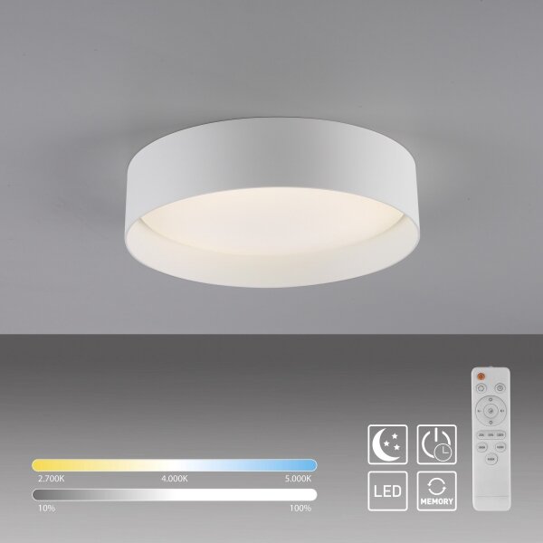 Schöner Wohnen 14593-16 - stmievateľné LED stropné svietidlo TAVOLI LED/10W/230V biela + diaľkové ovládanie