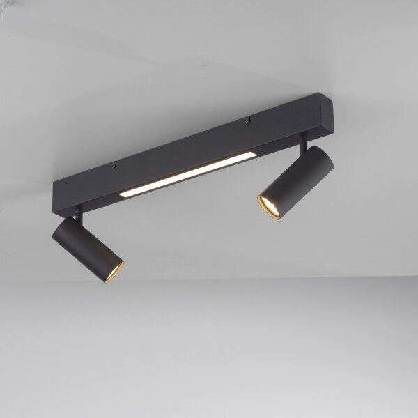 Schöner Wohnen 11793-18 - LED bodové svietidlo DANTE 2xGU10/10W+LED/7,2W čierna