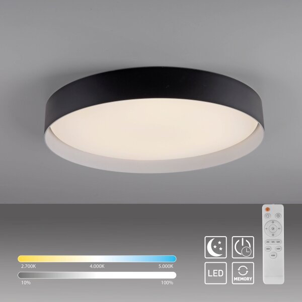 Schöner Wohnen 14595-18 -LED stmievateľné stropné svietidlo TAVOLI LED/34W/230V čierna+DO
