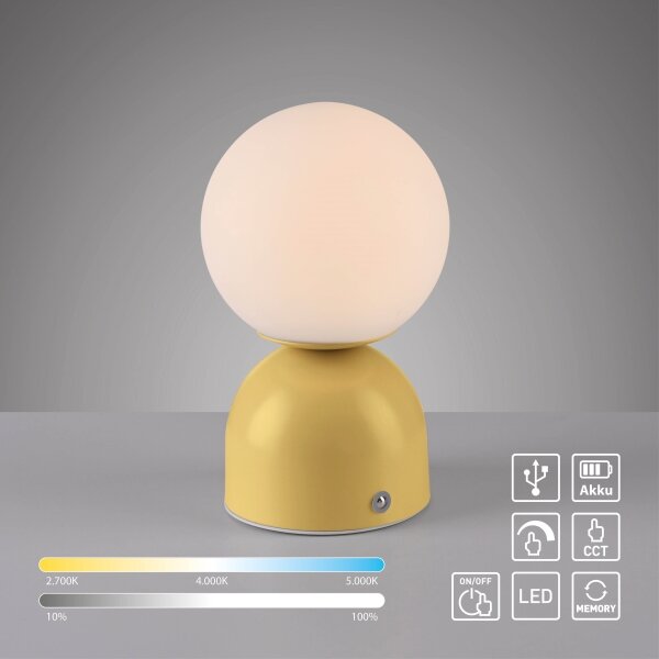 Schöner Wohnen 19218-81 - LED stmievateľná stolná lampa RUDI LED/1,2W/5V žltá