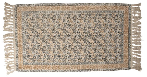 Bavlnený koberec s kvetinovými ornamentami a strapcami - 70 * 120 cm