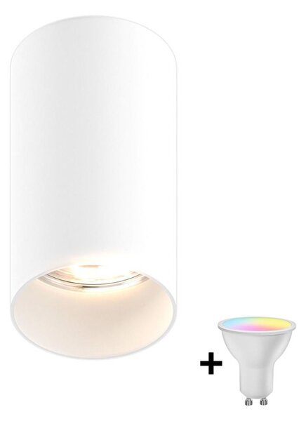 Zuma Line 92679-N - LED RGBW stmievateľné bodové svietidlo TUBA 1xGU10/4,8W/230V biele + diaľkové ovládanie