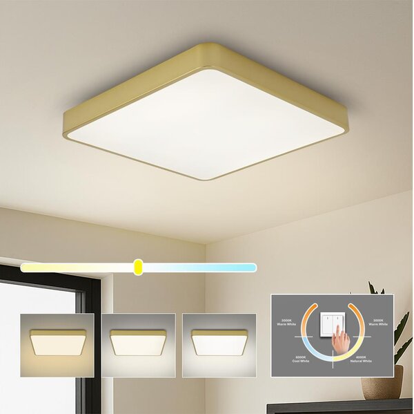 Brilagi - LED stropné svietidlo POOL LED/36W/230V 3000/4000/6000K 40x40 cm zlaté