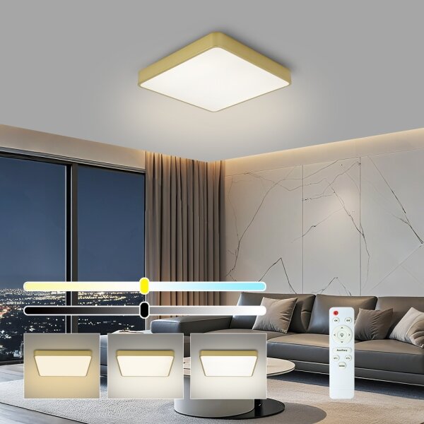Brilagi-LED stmievateľné stropné svietidlo POOL LED/48W/230V 3000-6000K 50x50 cm zlaté+DO