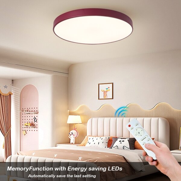Brilagi-LED Stmievateľné stropné svietidlo POOL LED/60W/230V 3000-6000K 60 cm bordó + diaľkové ovládanie