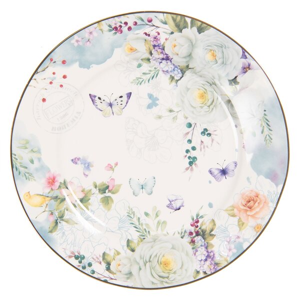 Porcelánový dezertný tanier Butterfly - Ø 19*2 cm