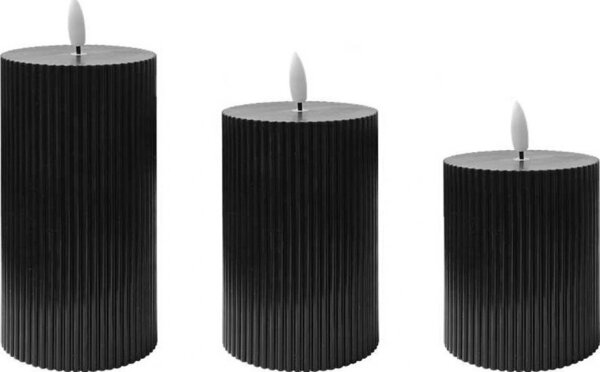 SADA 3x LED sviečok BRILLO LED/2xAA čierna + diaľkové ovládanie