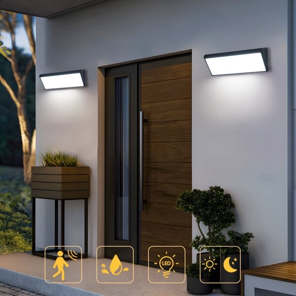 Brilagi - Vonkajšie nástenné LED svietidlo TRIANGLE LED/42W/230V čierne IP65