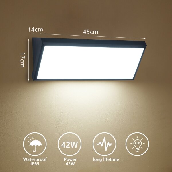 Brilagi - Vonkajšie nástenné LED svietidlo TRIANGLE LED/42W/230V čierne IP65