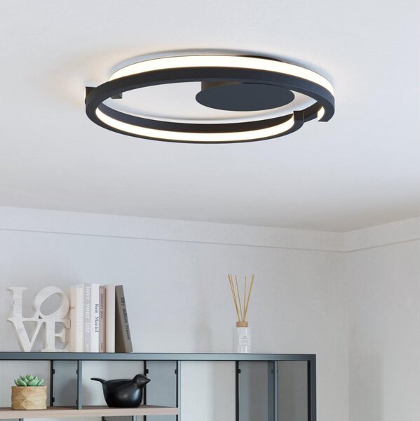 Eglo 901821-LED Stmievateľné stropné svietidlo MEZZOMONTE 2xLED/20W/230V pr.48cm čierna+DO