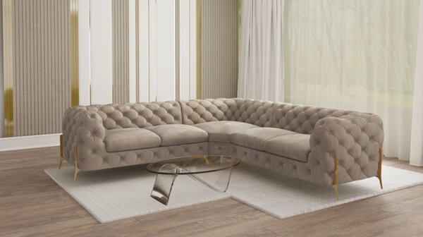 ROHOVÁ SEDAČKA CHESTERFIELD LARISSA PRAVÁ - ĽAVÁ 264 X 264 cm