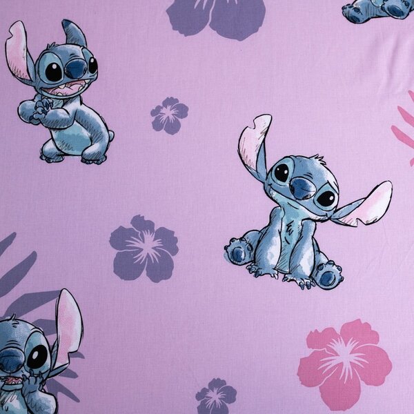 Napínacia bavlnená detská plachta na jednolôžko 90x200 cm Lilo and Stitch – Jerry Fabrics