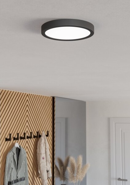 Eglo 901372 - LED RGBW stmievateľné kúpeľňové stropné svietidlo FUEVA-Z LED/11,2W/230V 21,1cm IP44 čierna