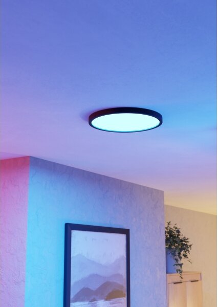 Eglo 901725 - LED RGBW stmievateľné kúpeľňové stropné svietidlo FUEVA-Z LED/17,5W/230V 38,9cm IP44 čierne