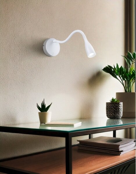 Eglo 901782 - LED flexibilná nástenná lampa s USB OLIVANDINO LED/3,8W/230V biela