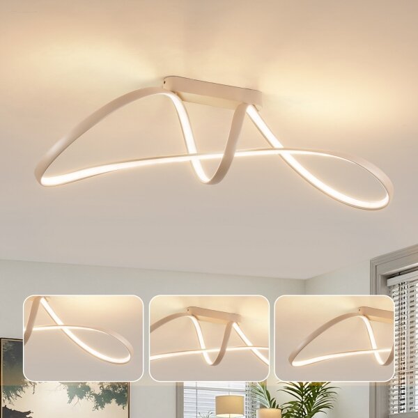Brilagi-LED Stmievateľný prísadený luster TWISTER LED/60W/230V 3000-6000K béžový + diaľkové ovládanie