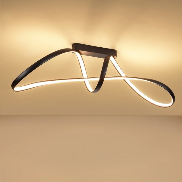 Brilagi-LED Stmievateľný prisadený luster TWISTER LED/60W/230V 3000-6000K čierny s diaľkovým ovládaním