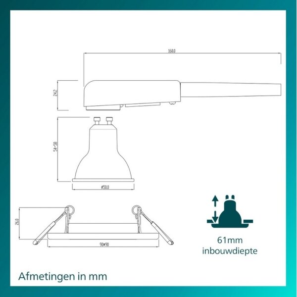 Philips - Zapustené stropné svietidlo PERIDOT 1xGU10/7W/230V strieborné