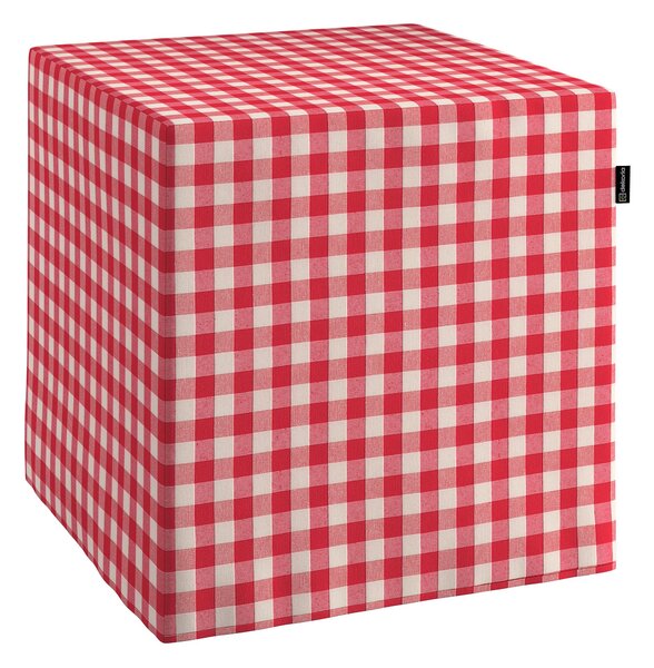 Poťah na taburetku,kocka farba produktu červená látka vzorované